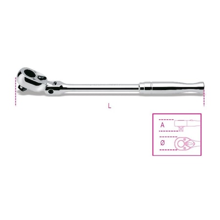 Beta 920M 1/2 in Drive Reversible Swivel Ratchet with Metal Handle 009200894